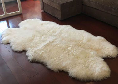 Chiny Cztery Pelt Duża australijska Sheepskin Rug Handmade Trwała Ivory White 120 * 180cm dostawca