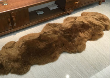 Chiny Real Sheepskin Rug Home Design Prawdziwe Zwierzaki Fur Factory Bezpośrednie Sprzedaż Barwione Brązowy dostawca