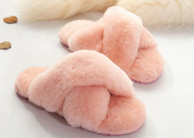 Chiny Kobiety kryty Shearling Sheep Wool klapki Open Toe Z grubej wełny Fluffy Fur dostawca