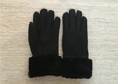 Chiny Kobiety Shearling najcieplejsze rękawice z owczej skóry, 100% ręcznie szyta mankiet z wełny owczej dostawca