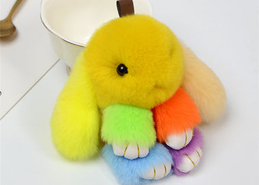 Chiny Rabbit Puszysty Keychain Z Dostosowane Kolor, 30g Bunny Rabbit Keyring dostawca
