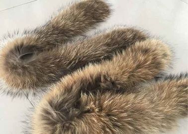 Chiny Brązowy Real Raccoon Futro Kołnierz Trim Antypoślizgowy Ciepły Dla Kobiet Zima Coat dostawca