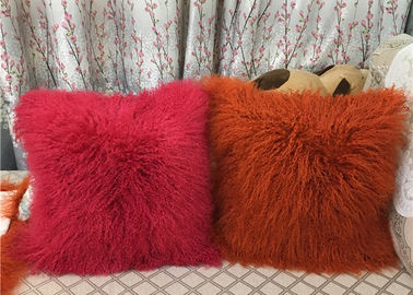 Chiny Long Mongolian sheepskin Pillow Two Toned Tibet lamb pillow poduszka na poduszkę dostawca