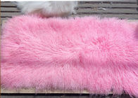 Mongolska Sheepskin Rug 100% Prawdziwa Sheepskin Wełna 60 * 120 cm Dyed Pink Kolor próbek Free