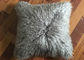 Mongolski Lamb Fur Throw Poduszka Ciemnoszary Long Curly Sheep Fur Cushion Cover dostawca