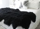 Czarny Soft Washable Prawdziwy Sheepskin dywanik Ciepłe Długie Włosy Grube Pełne Futro dostawca