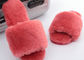 Prawdziwe otwarte palce stóp taśmy wełna gumowe Sole Sheepskin Fur For Winter Indoor Shoes dostawca