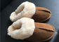 Tan Suede Sheepskin Slippers Winter Women Chestnut Classic Sheepskin Slippers dostawca