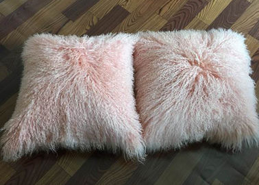 Chiny Mongolska poduszka futra Blush Pink Luksusowe oryginalne tybetańskie futro mongolskie dostawca
