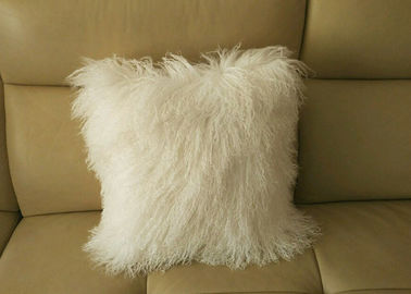Chiny Długa żółwista biała miękka poduszka Covers Comfortable Soft Z Tybetańskimi Lamb Fur dostawca