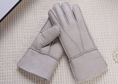 Chiny Rękawiczki ze skóry zimowej z podwójną twarzą z podszewką z lambswoolu / naturalny barwiony kolor dostawca