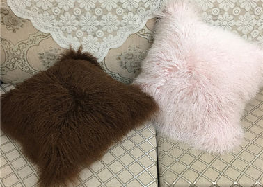 Chiny 20 Inch Kwadratowa biała Fuzzy Poduszka Poszewka, Miękkie Mongolski Fur Lumbar Poduszki dostawca