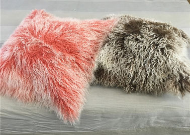 Chiny Prostokątne Kolorowe Mongolski Lamb Cover Obudowa, Soft Fuzzy Dekoracyjne Poduszki dostawca