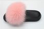 Pink Fluffy Prawdziwe Fox futrzane klapki Soft Anti Slip EVA Sole z 5-11 rozmiarami Wielkiej Brytanii dostawca