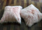 Candy Pink Long Mongolski Sheepskin Ozdobny Podwójny Poduszka Z Jednostronnym Futrem dostawca