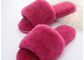 Podszewka wełny damskie puszyste kapcie, różowe ciepłe fuzzy kapcie gumowe podeszwy dostawca